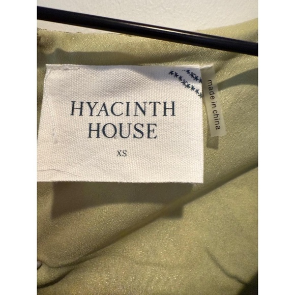 NWT Hyacinth House Tuckernuck Size XS Gold Green Jacquard Floral Metallic Blouse - Picture 4 of 14
